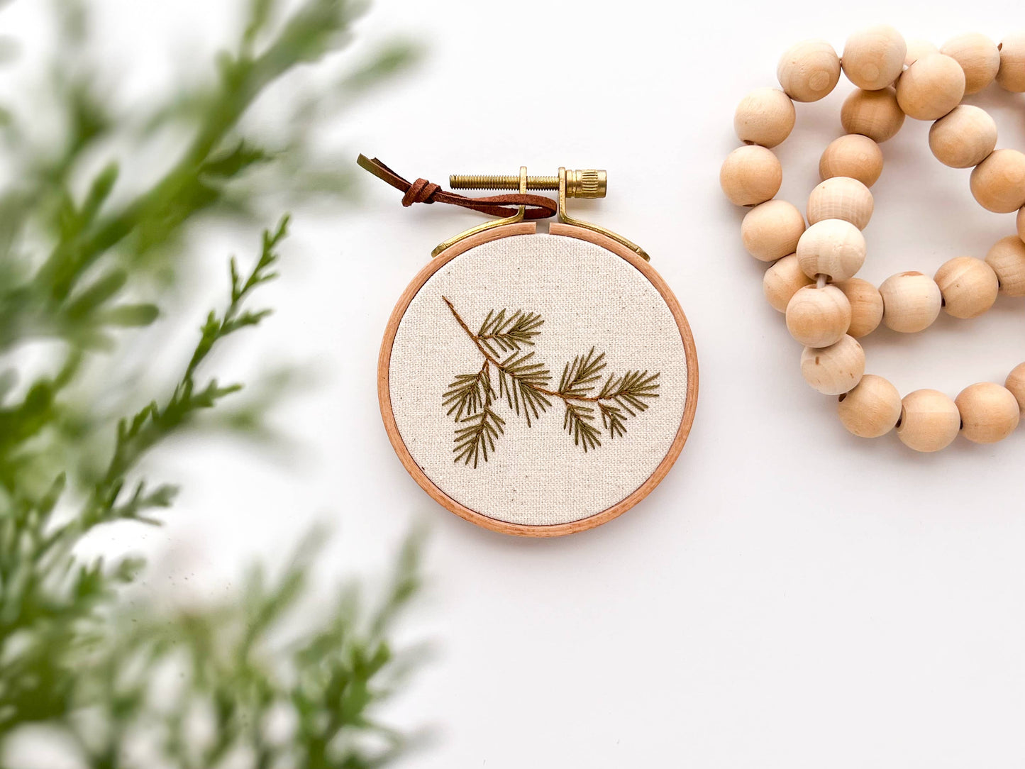 Christmas Pine embroidery kit, Christmas ornament kit DIY