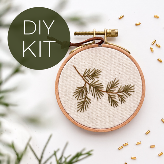 Christmas Pine embroidery kit, Christmas ornament kit DIY