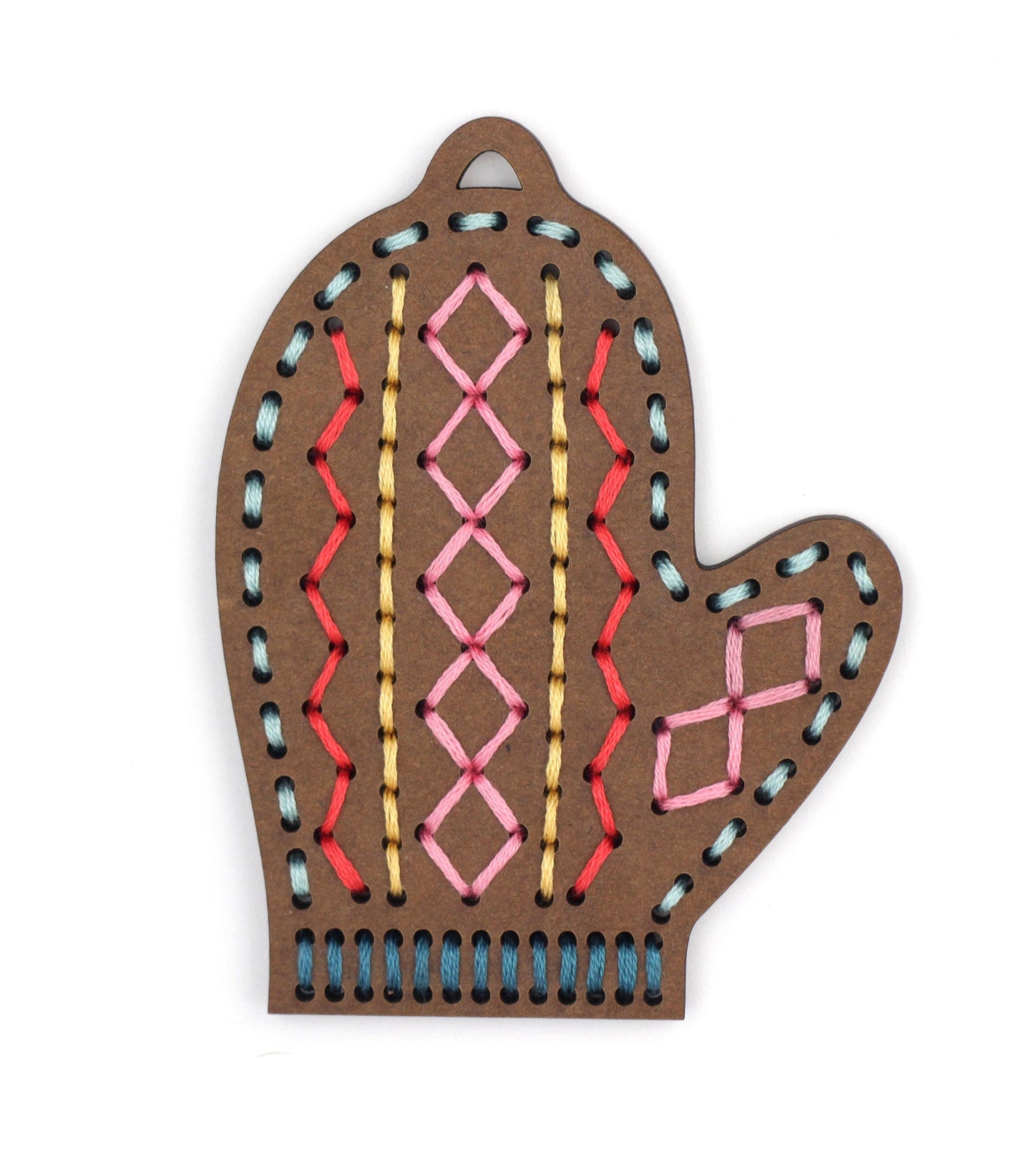 Gingerbread Mitten - DIY Stitched Ornament Kit